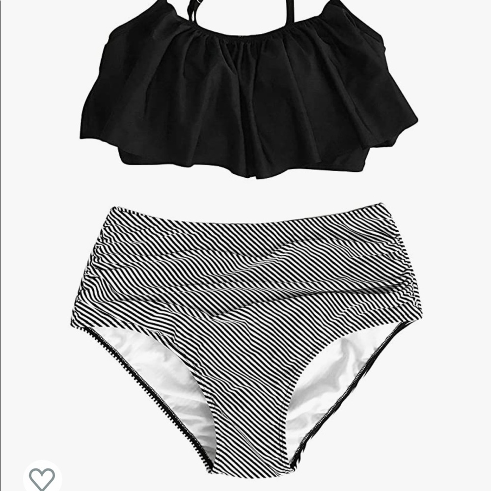 CUPSHE Women's High Waisted Falbala Bikini Set